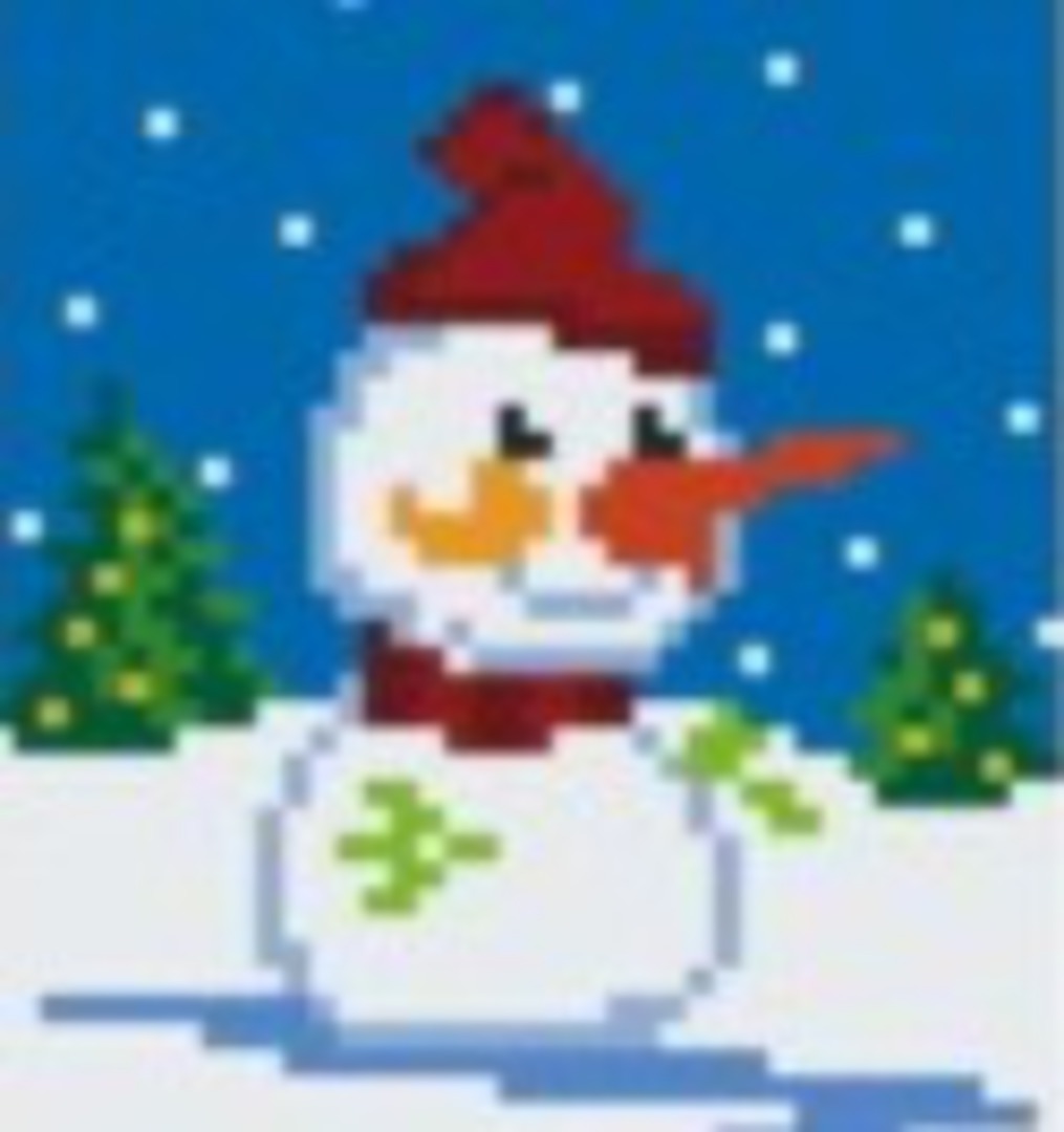 Snowman C One [1] Baseplate PixeHobby Mini-mosaic Art Kit image 0